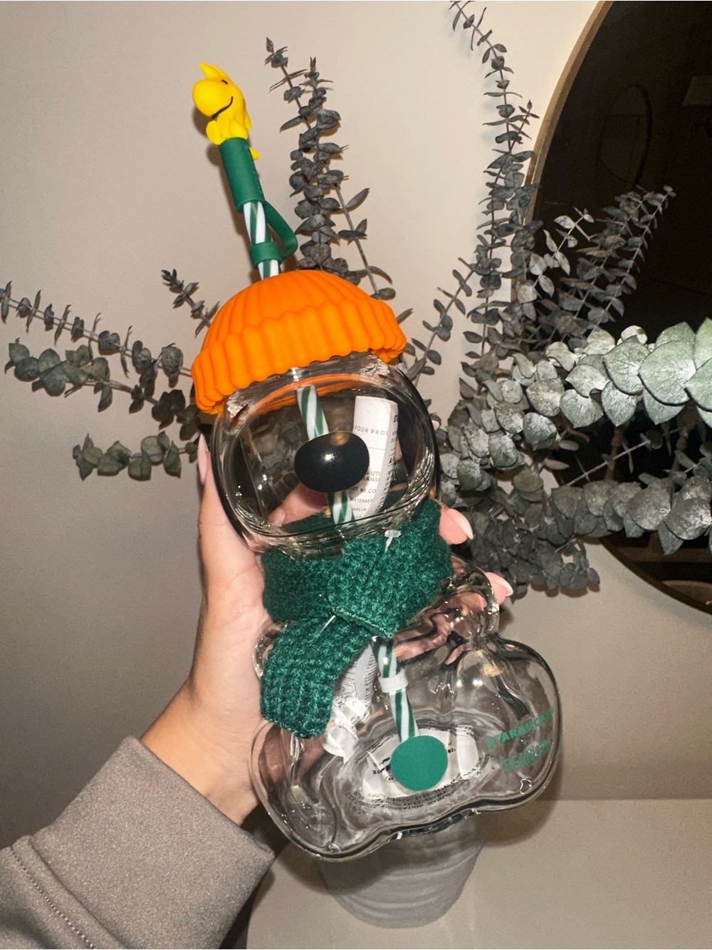 Starbucks Peanuts Snoopy Glass Cup